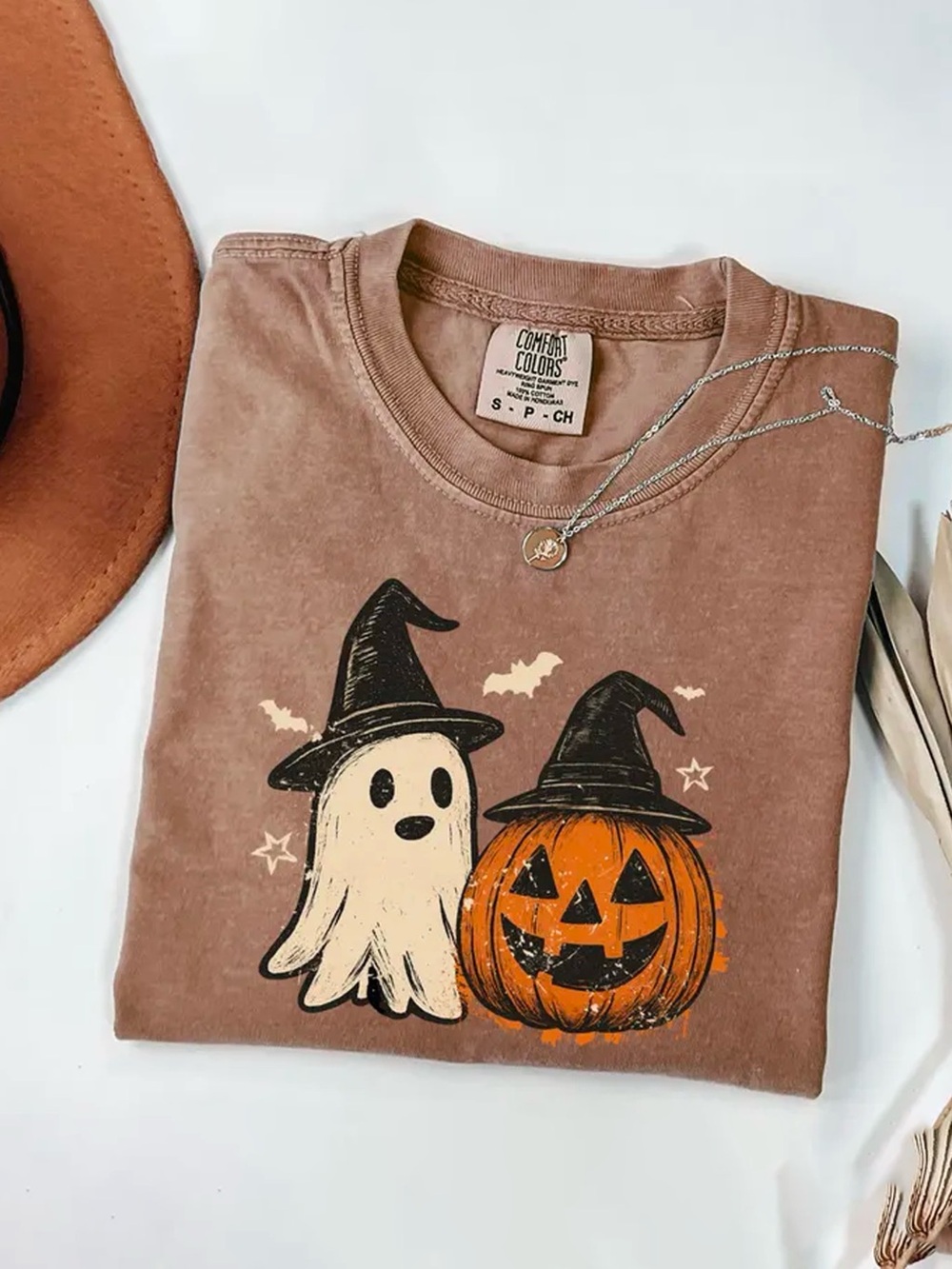 Spooky Ghost Jack-O-Lantern Halloween Comfort Colors T-Shirt